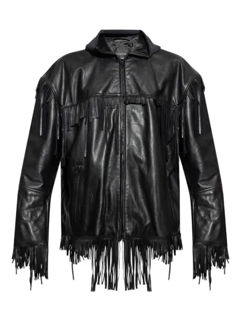 Balenciaga fringed leather jacket Black 835903TRS01