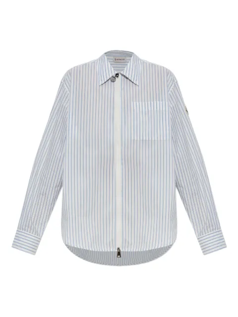 Moncler striped zip-up shirt White K20932F00016598S1