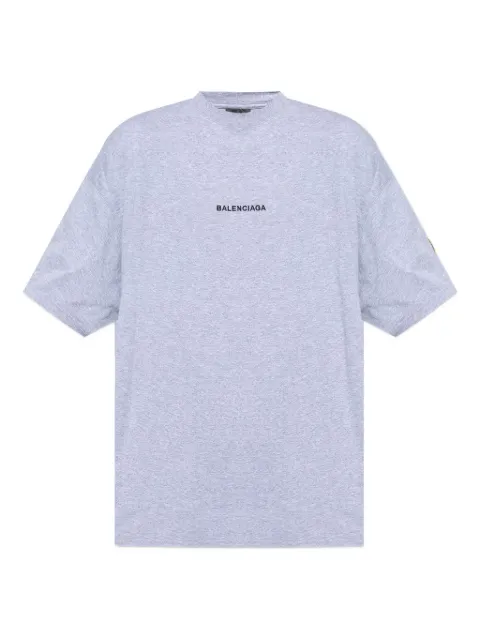 Balenciaga logo-patch T-shirt Grey 831305TSVH4