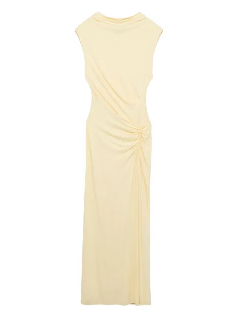 SIMKHAI Acacia cowl-neck gathered maxi dress Yellow 2251075D