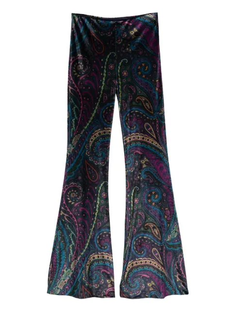 ETRO paisley-print velvet trousers Blue WREA002699IAS53