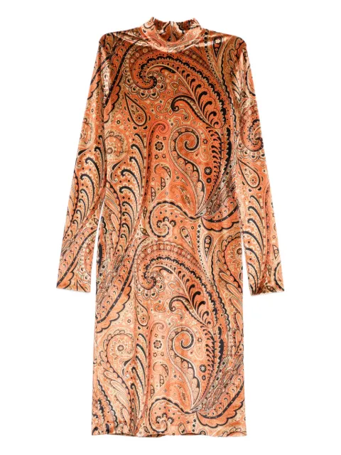 ETRO paisley-print mock-neck midi dress Neutrals WRHA023799IAS53