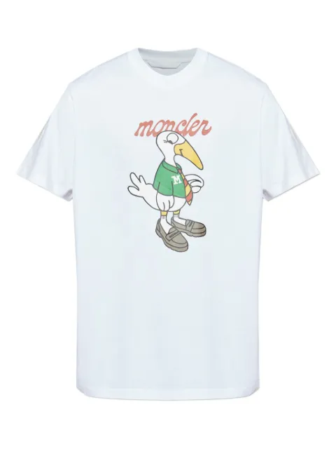 Moncler bird-print cotton T-shirt White K20918C0001689AJS