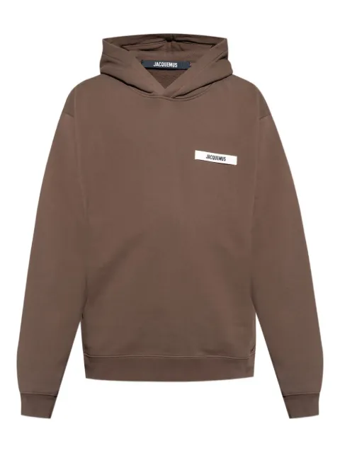 Jacquemus logo-patch hoodie Brown HOM00247AJ00126