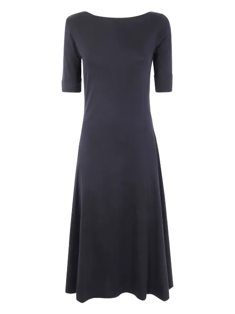 Lauren Ralph Lauren boat-neck short-sleeves midi dress Black 200973599097