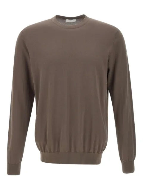 DIKTAT crew-neck cotton sweater Brown DK87035