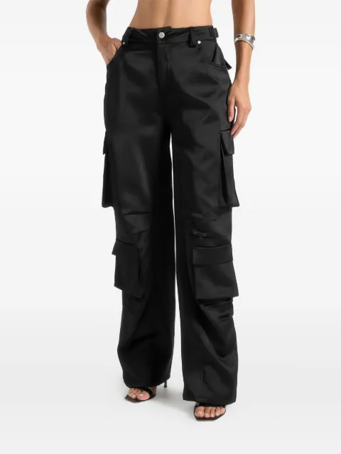 Manière De Voir Emilie satin high waisted cargo pants Black WMN4224