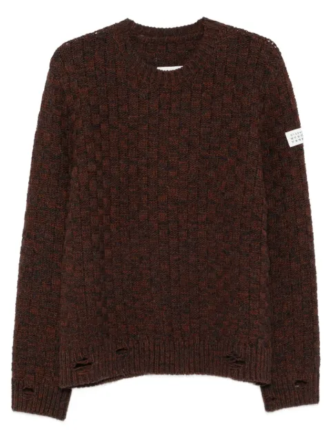MM6 Maison Margiela crew-neck wool sweater Brown SH2HL0034M13174
