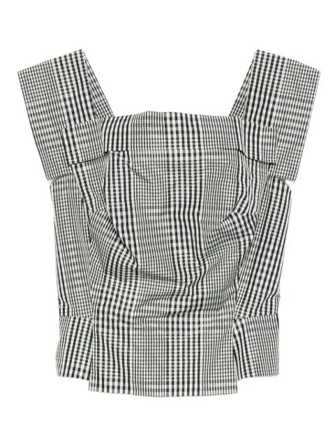 Vivienne Westwood Pre-Owned 2017 checkered square-neck top Black VW600FN