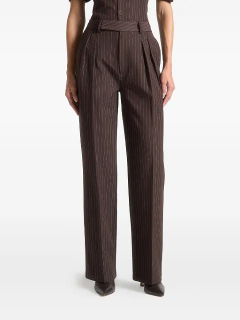 Manière De Voir Julie pinstripe twin pleat tailored trousers Brown WMN3890