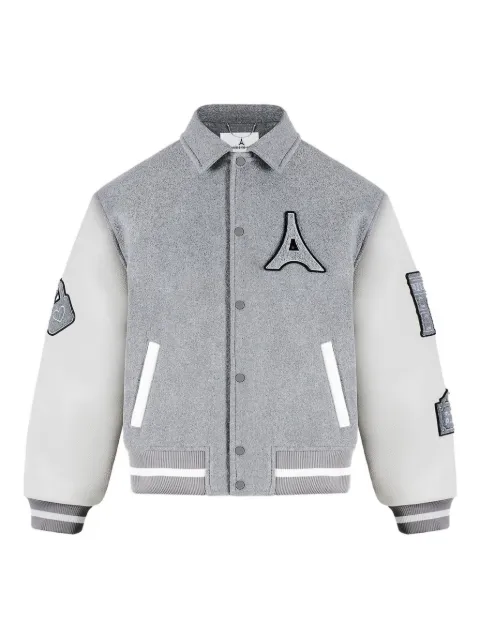 Manière De Voir Mona Lisa wool blend varsity jacket Grey MAN2989