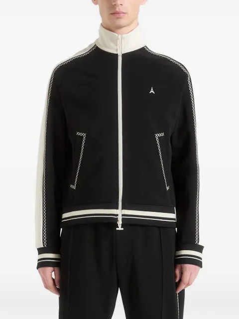Manière De Voir Tristan in black contrast-whipstitching raglan track jacket Black MAN3320