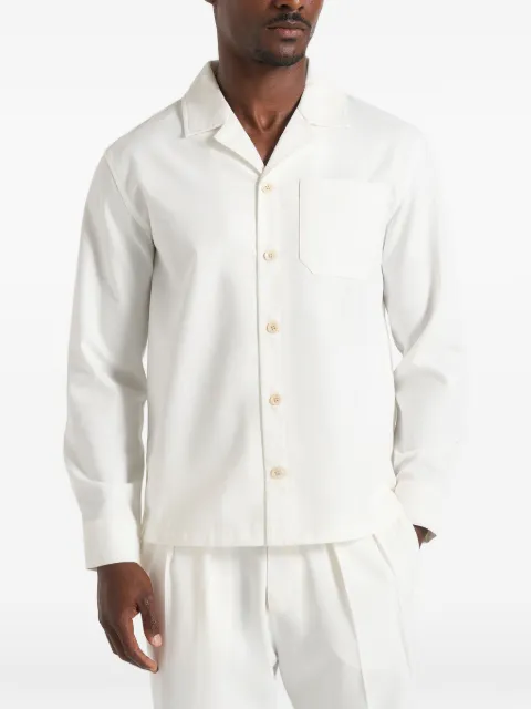 Manière De Voir constant linen long sleeve shirt White MAN3420