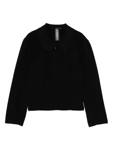 Norma Kamali peter pan-collar long-sleeve jacket Black KK2254PLQ46001