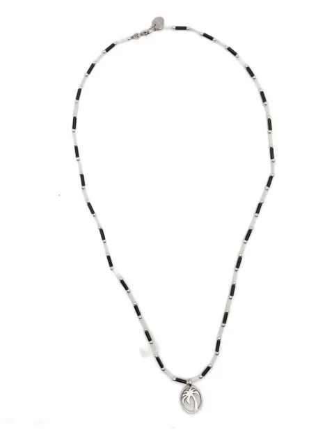 Palm Angels palm-tree beaded necklace Black PMOB12IF25MAT0011001
