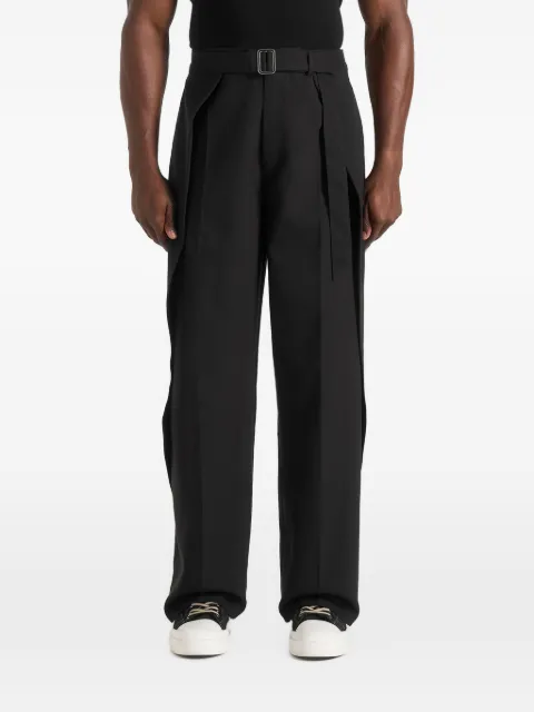 Manière De Voir Charles wide fit wrap leg tailored trousers Black MAN3216