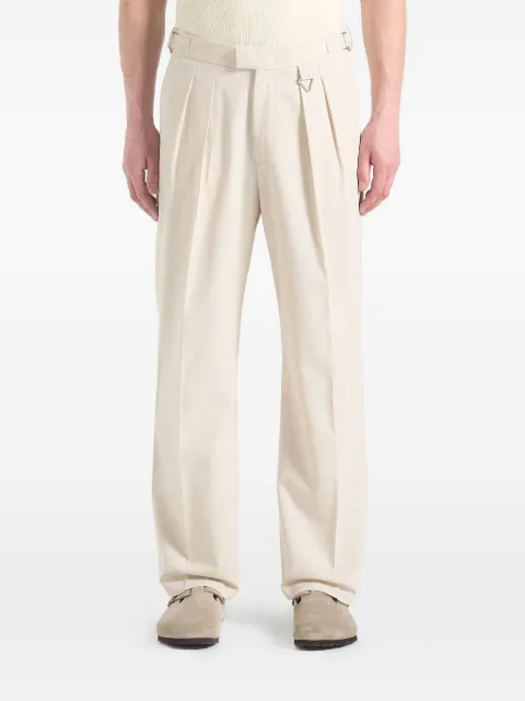 Manière De Voir Pierre pleated tailored linen trousers Neutrals MAN3371