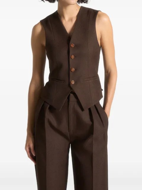 Manière De Voir Christine tailored cinch waistcoat Brown WMN4121