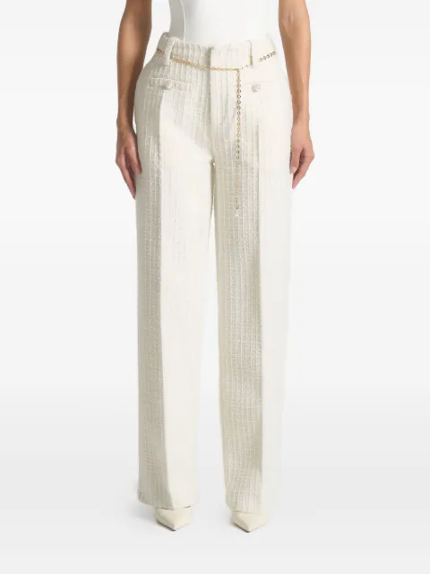 Manière De Voir Nathalie tweed trousers with belt Neutrals WMN4107