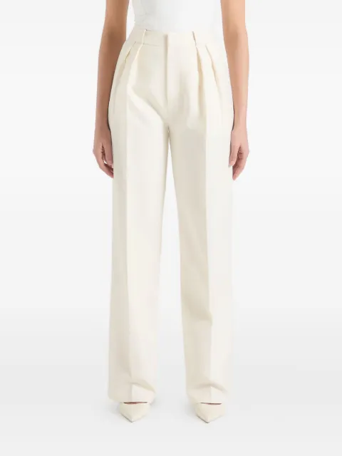 Manière De Voir Julie pinstripe twin pleat tailored trousers White WMN4153