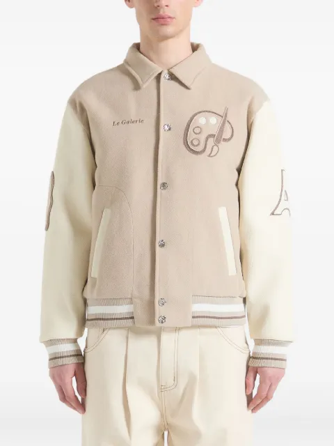 Manière De Voir wool-blend Varsity jacket Neutrals MAN3246