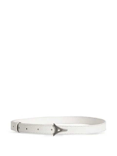 Manière De Voir Leonie Eiffel slim leather belt White ACC1327