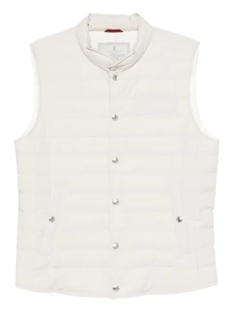 Brunello Cucinelli quilted snap-fit fastening vest Neutrals MM4911711CUE79