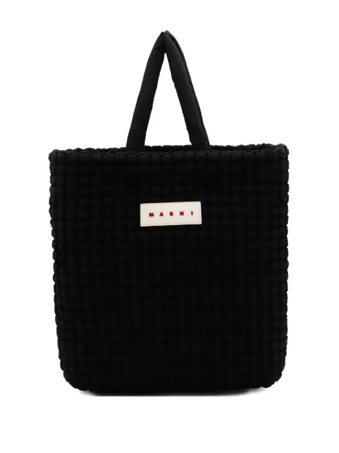 Marni logo-patch tote bag Black SHMQ0101U0P856200N99
