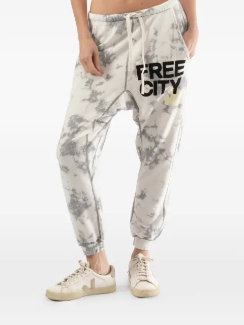 FreeCity Super Bleach Out logo-print track pants White FCBSWP064