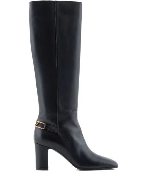 Emporio Armani buckle-detail block-heel boots Black EW002915AF14915