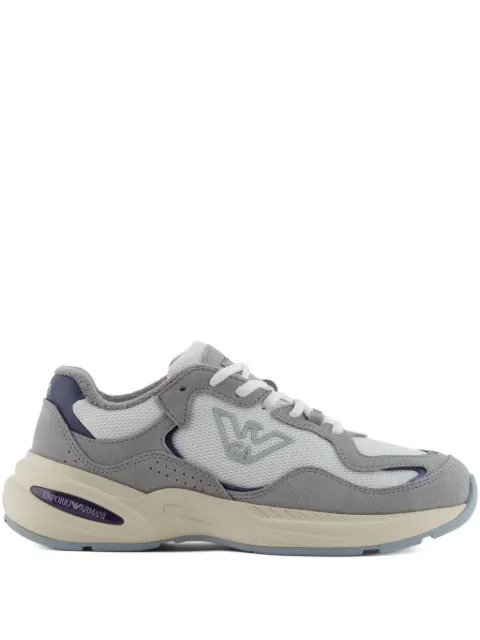 Emporio Armani eagle-logo mesh sneakers Grey EW003094AF19879