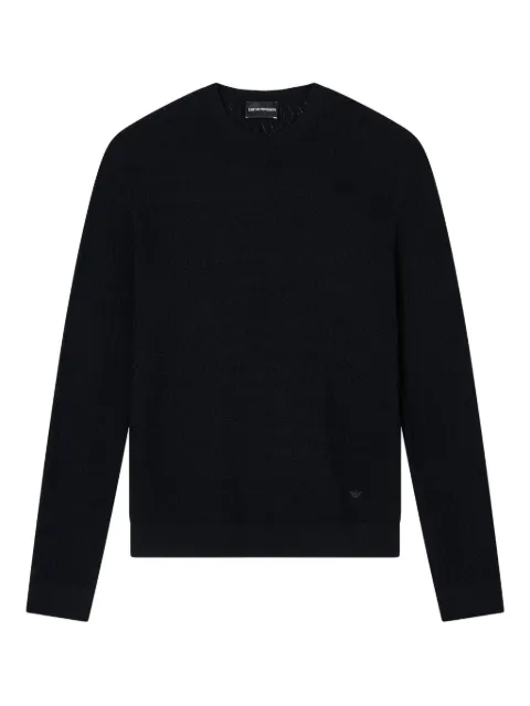 Emporio Armani textured crew-neck sweater Black EM002196AF13851FC040