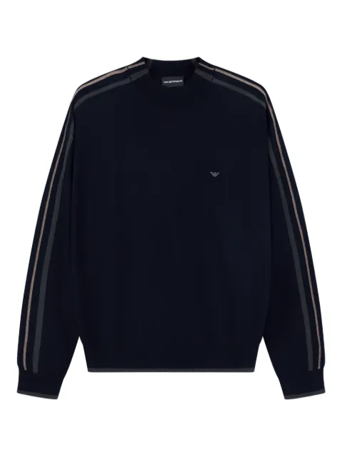 Emporio Armani stripe-detail sweater Blue EM002423AF14199