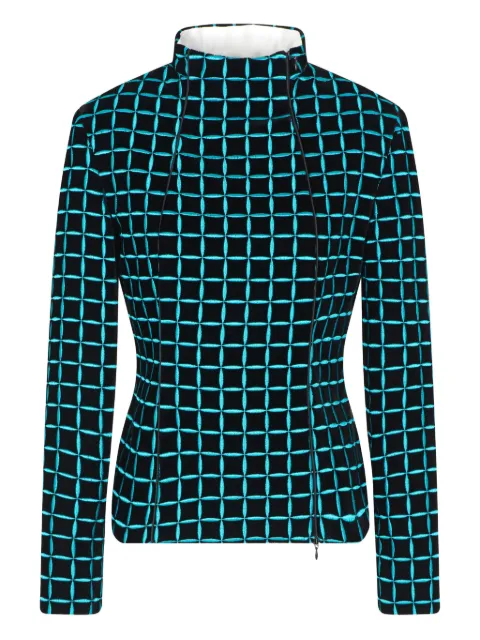 Emporio Armani grid-pattern fitted jacket Black EW002656TE16688