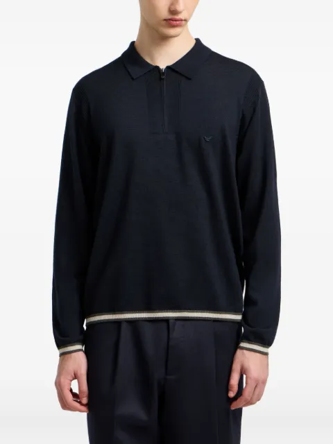 Emporio Armani half-zip wool polo shirt Black EM001512AF14158