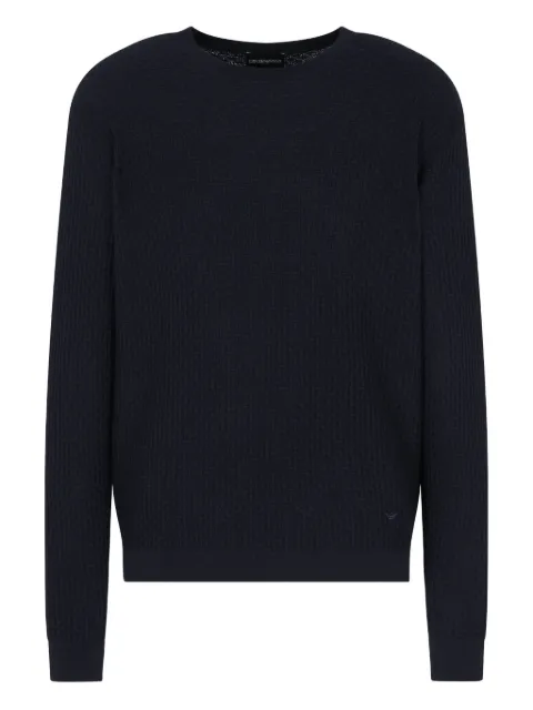 Emporio Armani waffle-knit sweater Blue EM002196AF13851