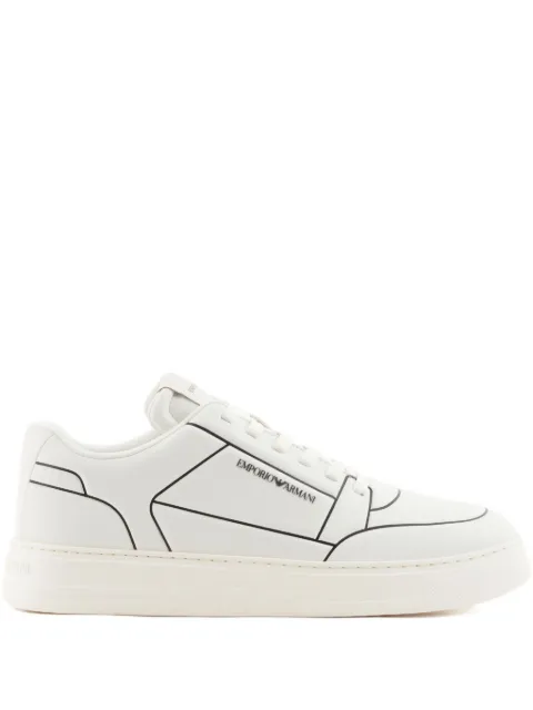 Emporio Armani logo-detail leather sneakers White EM002852AF18014