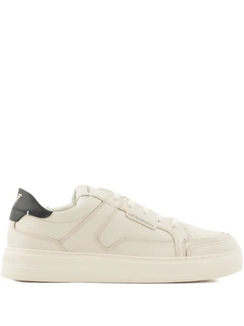 Emporio Armani leather panelled sneakers Neutrals EM003702AF19573
