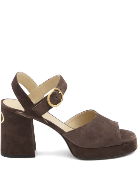 Valentino Garavani Fawcette platform crust leather sandal 100Mm Brown WS0MI1DHU