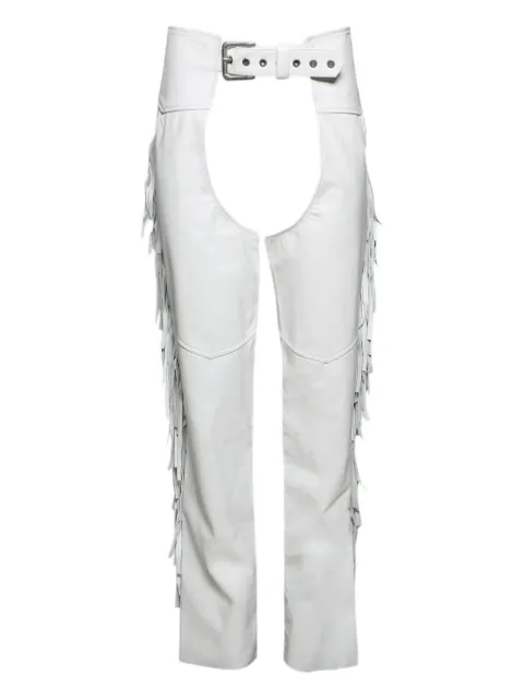 ANGELICA MONTINI STUDIOS fringe leather chaps White AMSS2533