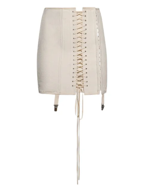 ANGELICA MONTINI STUDIOS lace-up corset mini skirt White AMSS2514