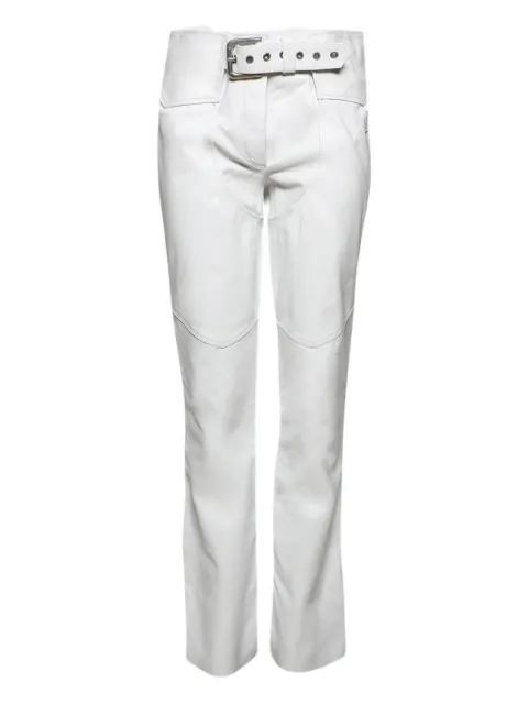 ANGELICA MONTINI STUDIOS belted leather trousers White AMSS2518