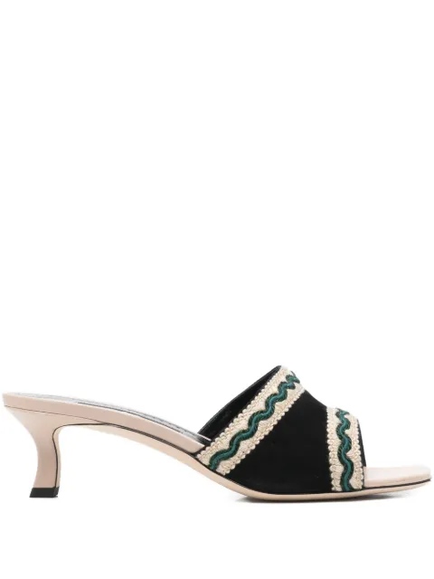 Manolo Blahnik 50mm Marebis embroidered sandals Black 4252035