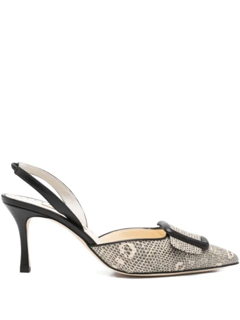Manolo Blahnik Mayslibi buckle-detail slingback pumps Neutrals 4252139