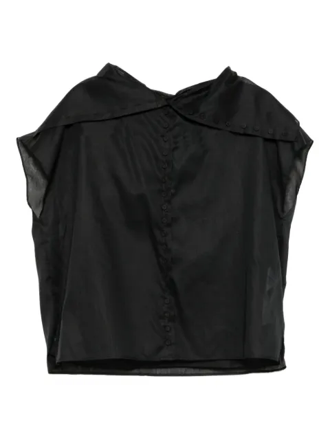 Jil Sander cotton caped top Black J01NC0169J45014