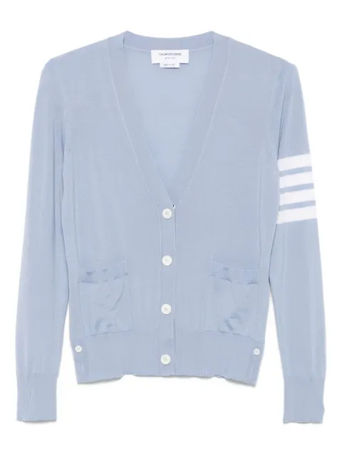 Thom Browne merino wool 4-Bar relaxed fit V-neck cardigan Blue FKC334AY1014