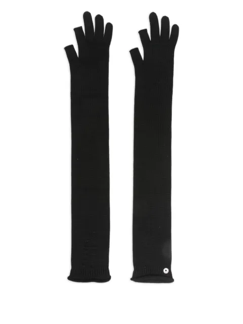 Rick Owens fingerless wool gloves Black RP02E4491M