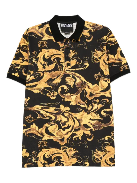 Versace Jeans Couture Porcelain Barocco-print polo shirt Black 79GAG6S0JS514