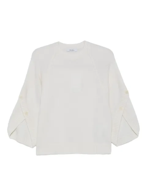 Max Mara buttoned-cuff knitted top Neutrals 2521366021600