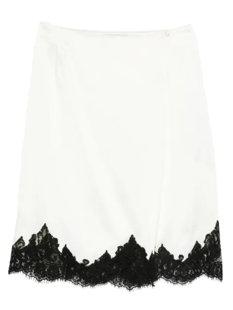 Stella McCartney lace-trim satin midi skirt Neutrals 6301443FU302